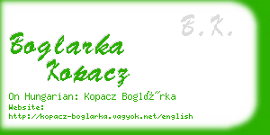 boglarka kopacz business card